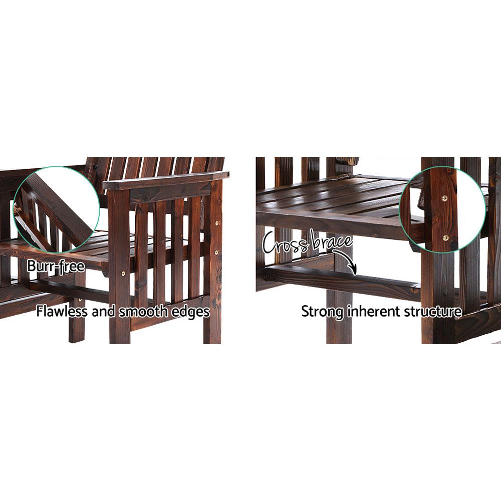 Gardeon Outdoor Garden Bench Loveseat Wooden Table Chairs Patio