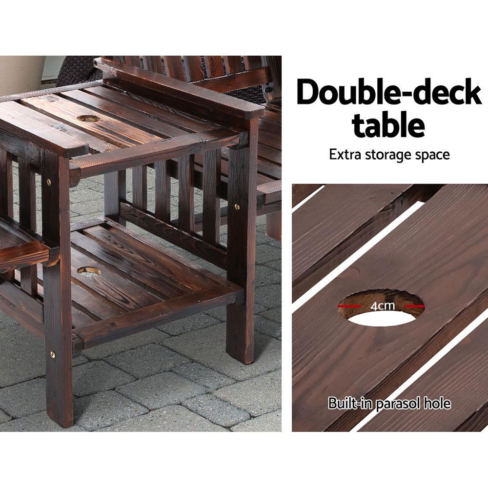 Gardeon Outdoor Garden Bench Loveseat Wooden Table Chairs Patio