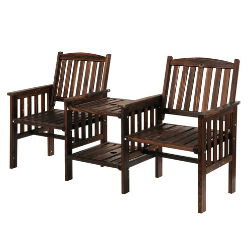 Gardeon Outdoor Garden Bench Loveseat Wooden Table Chairs Patio