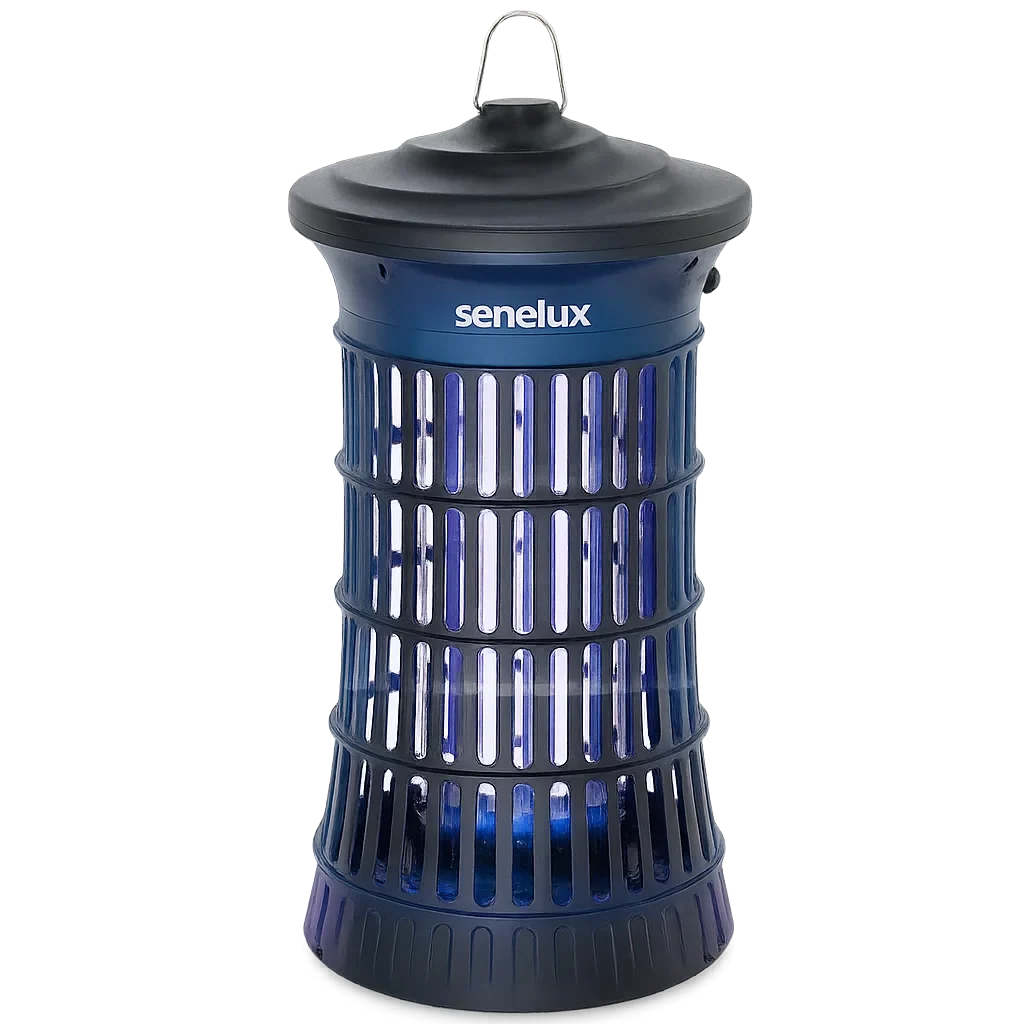 Lámpara Senelux Matamosquitos 4500V 20W, Trampa para Insectos y Mosquitos con Luz UV, Cubre 100m³ para Interiores, Jardines y Exteriores