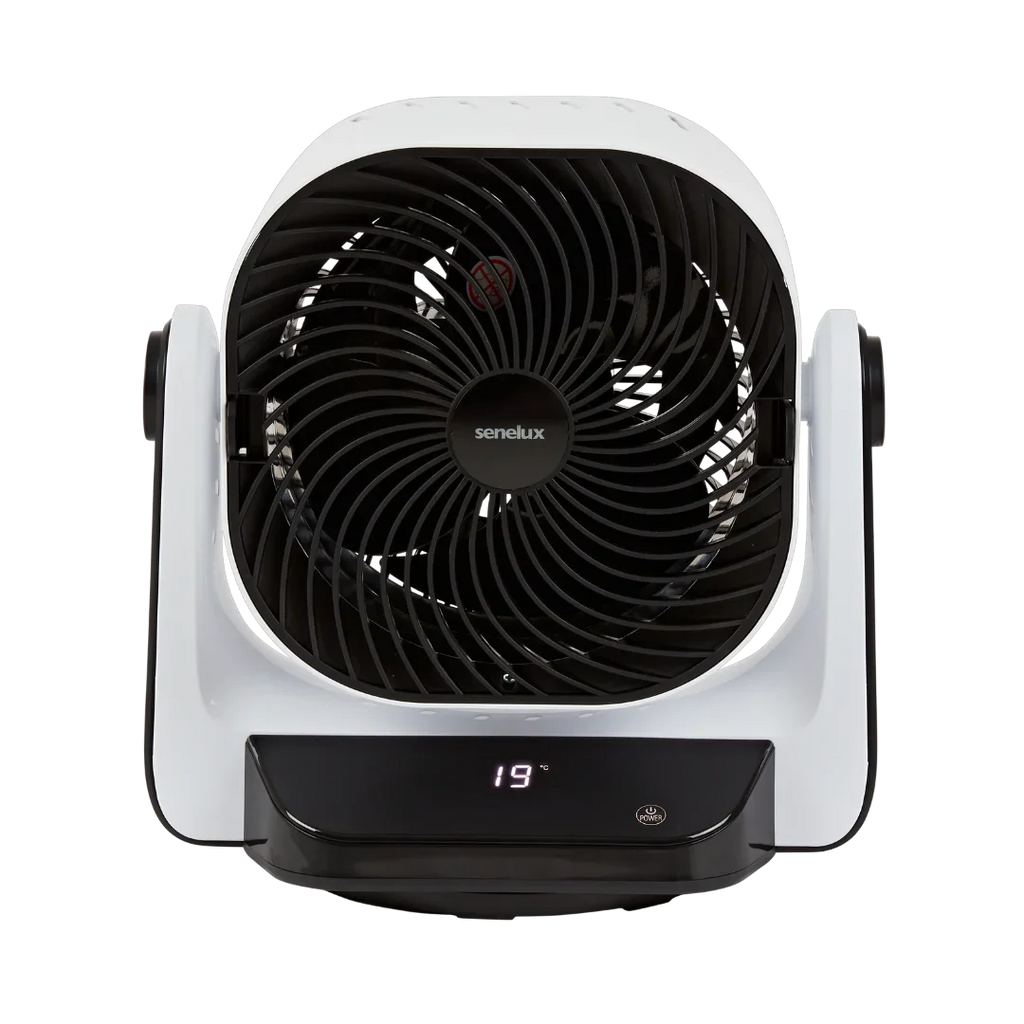 Senelux 9" DC Luftzirkulationsventilator - Ultraleise - Automatische Oszillation, 8 Lüfterstufen, 4 Betriebsmodi, Timer, LED-Anzeige & Fernbedienung