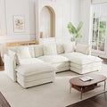 U-Shaped Sectional Sofa w/Reversible Footrest, 5-Seater Convertible