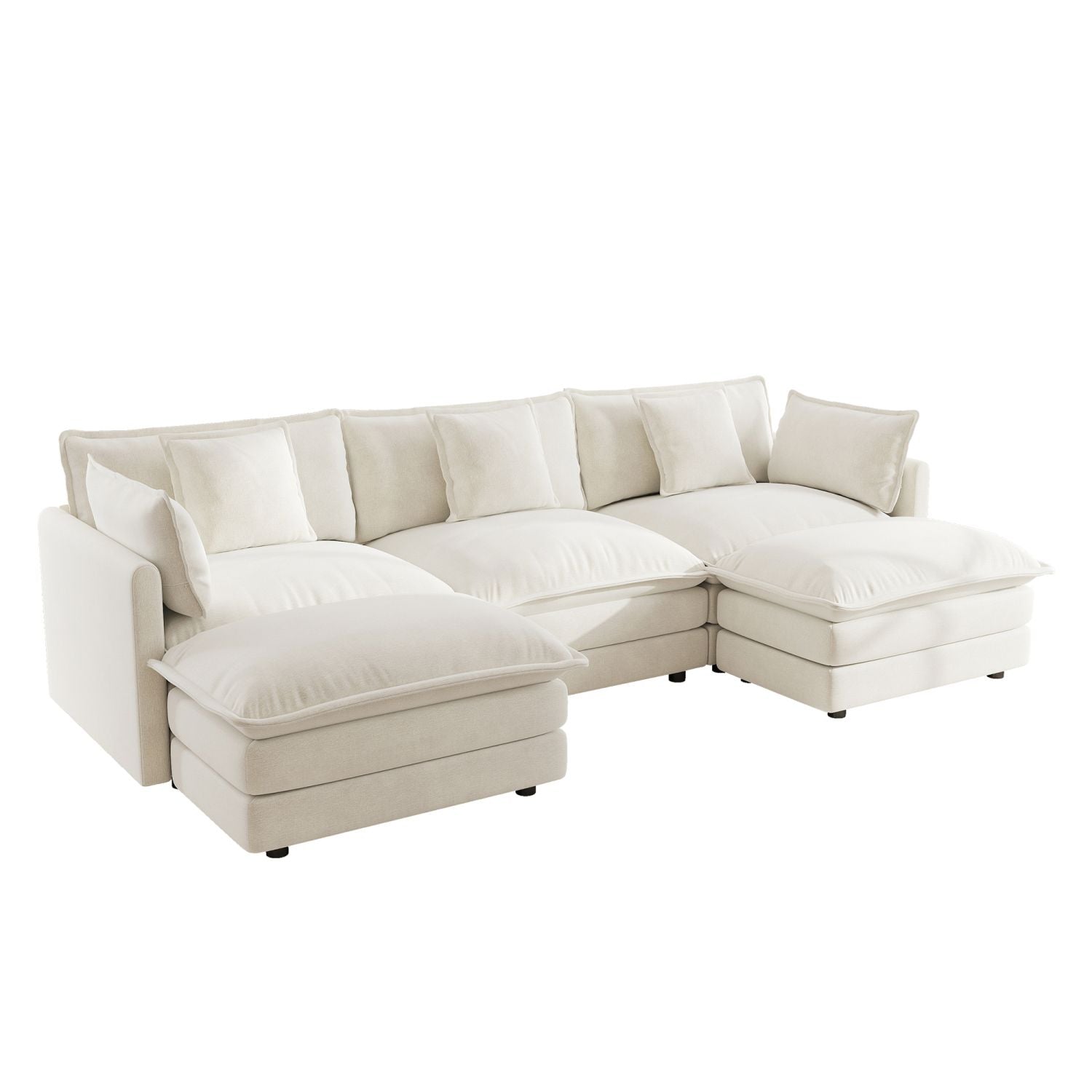 U-Shaped Sectional Sofa w/Reversible Footrest, 5-Seater Convertible