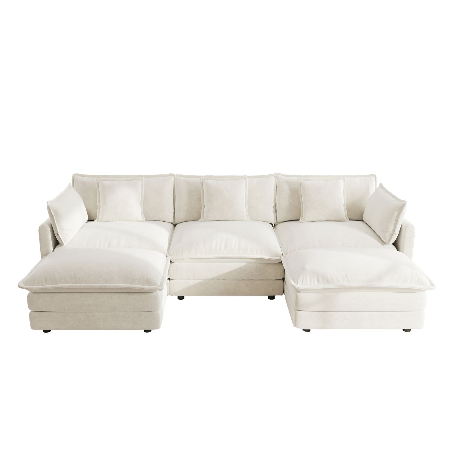 U-Shaped Sectional Sofa w/Reversible Footrest, 5-Seater Convertible