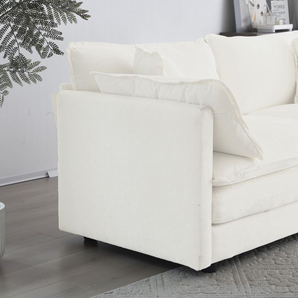 U-Shaped Sectional Sofa w/Reversible Footrest, 5-Seater Convertible